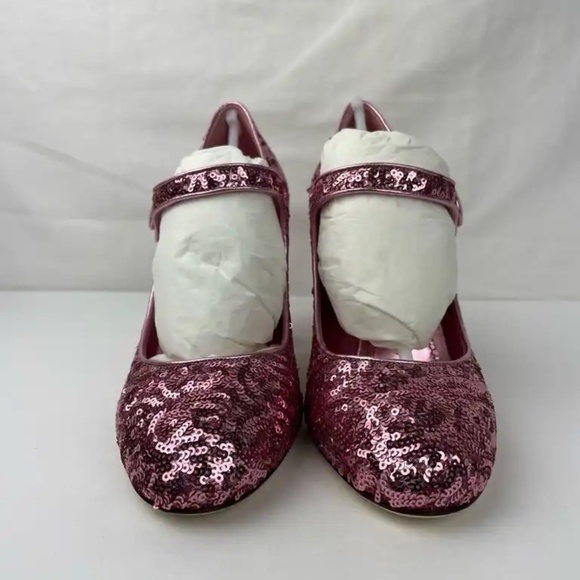 Dolce & Gabbana Pink sequin mary jane heels size 39.5 EU - Picture 3 of 10